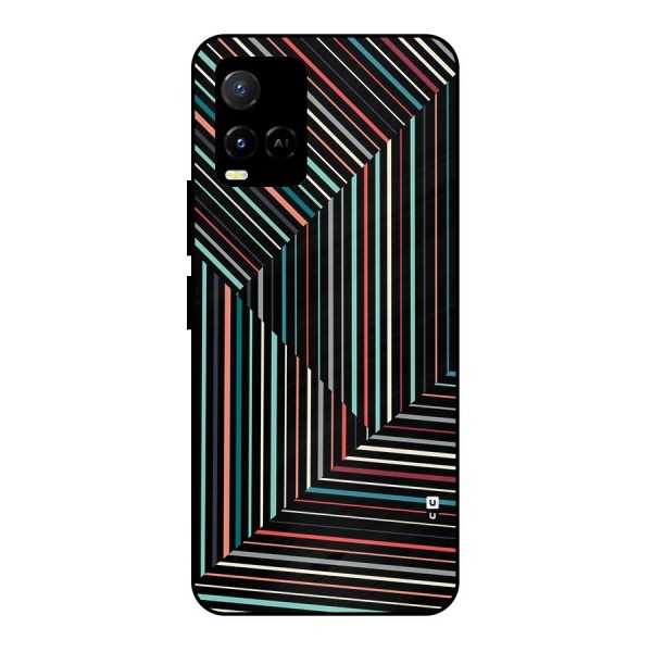 Angulars Stripes Metal Back Case for Vivo Y21 2021