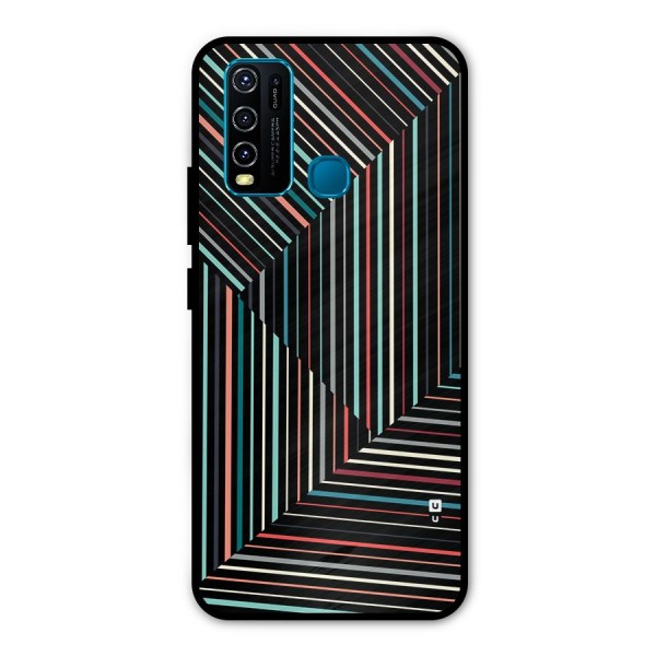 Angulars Stripes Metal Back Case for Vivo Y30