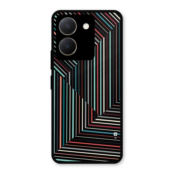 Angulars Stripes Metal Back Case for Vivo Y36