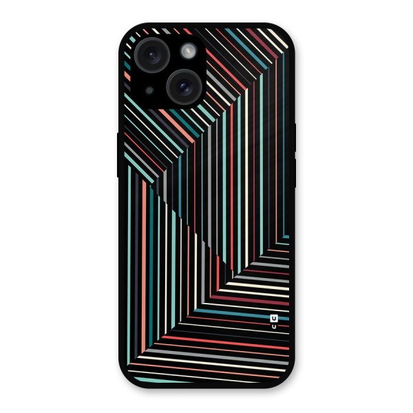 Angulars Stripes Metal Back Case for iPhone 15