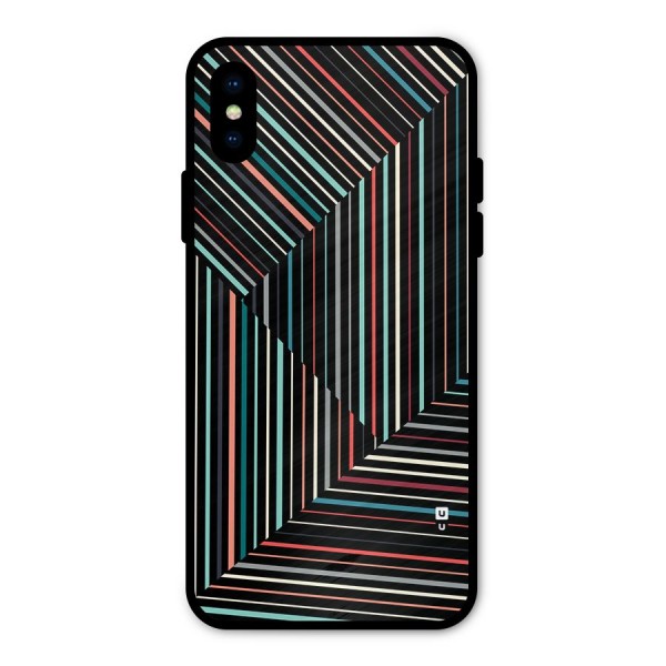 Angulars Stripes Metal Back Case for iPhone XS