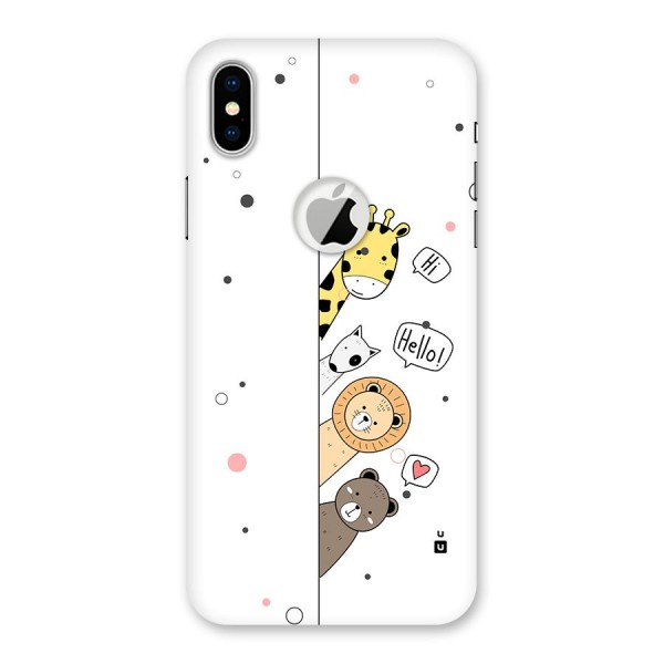 Animal Greetings Back Case for iPhone XS Logo Cut