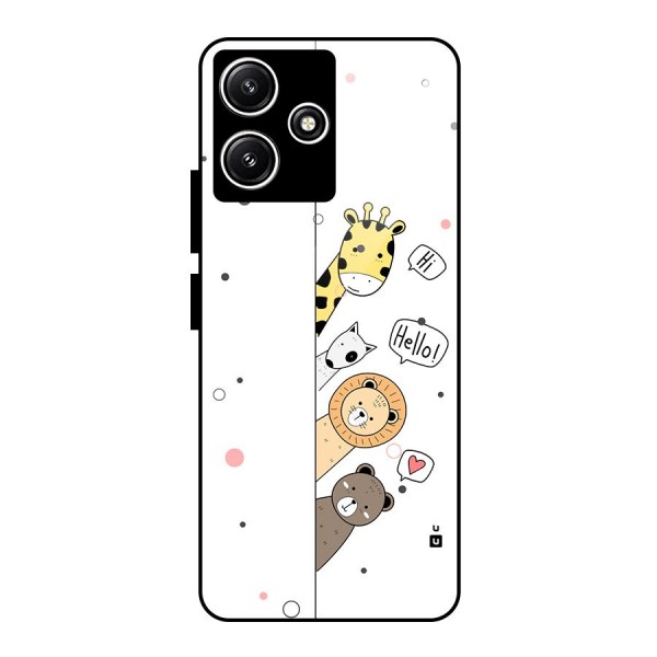 Animal Greetings Glass Back Case for Poco M6 Pro