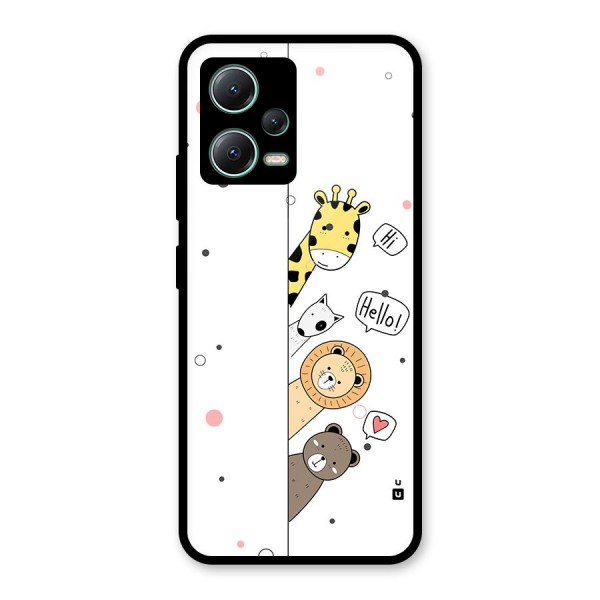 Animal Greetings Glass Back Case for Poco X5