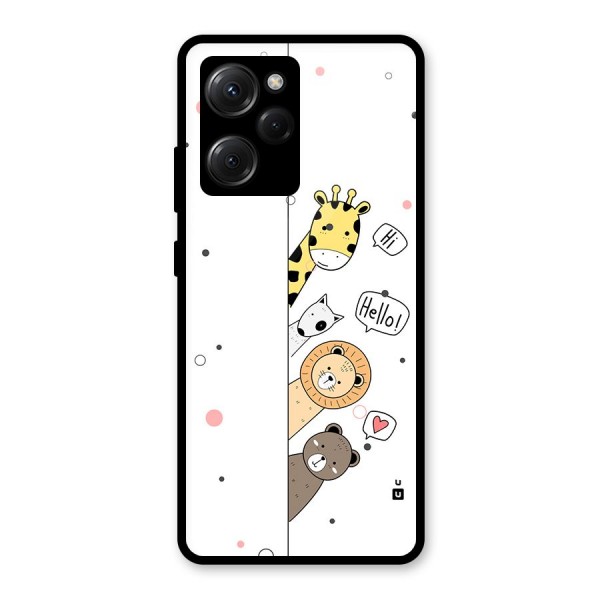 Animal Greetings Glass Back Case for Poco X5 Pro