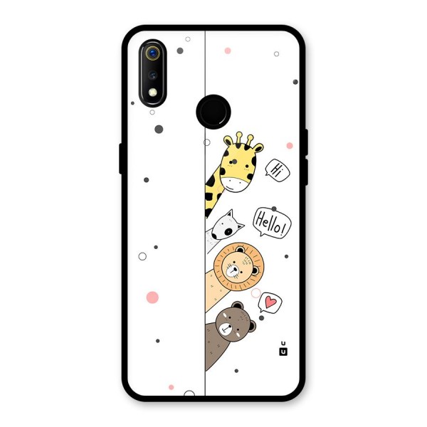 Animal Greetings Glass Back Case for Realme 3i