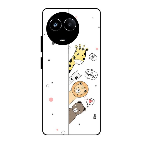 Animal Greetings Glass Back Case for Realme Narzo 60X