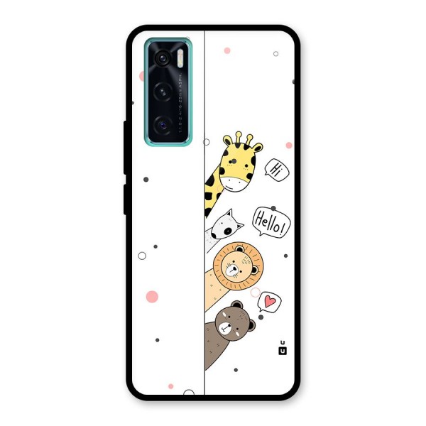 Animal Greetings Glass Back Case for Vivo V20 SE