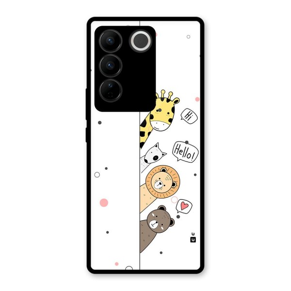 Animal Greetings Glass Back Case for Vivo V27 Pro