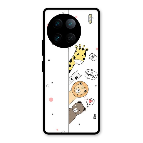 Animal Greetings Glass Back Case for Vivo X90 Pro