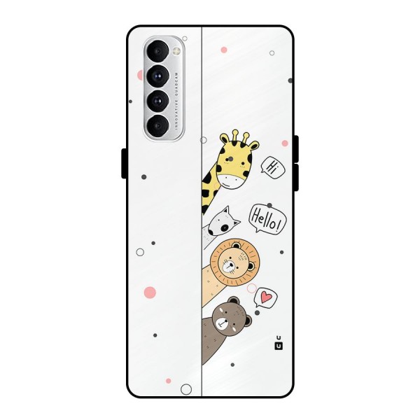 Animal Greetings Metal Back Case for Oppo Reno4 Pro