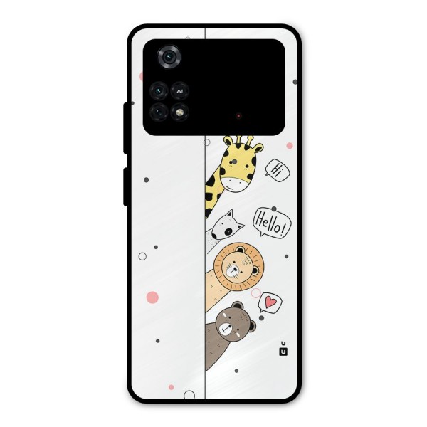 Animal Greetings Metal Back Case for Poco M4 Pro 4G