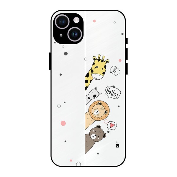 Animal Greetings Metal Back Case for iPhone 14 Plus