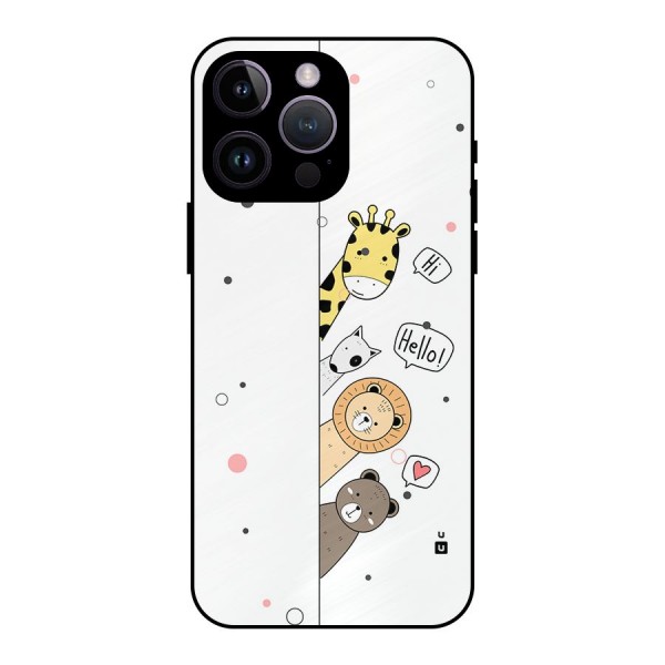 Animal Greetings Metal Back Case for iPhone 14 Pro Max