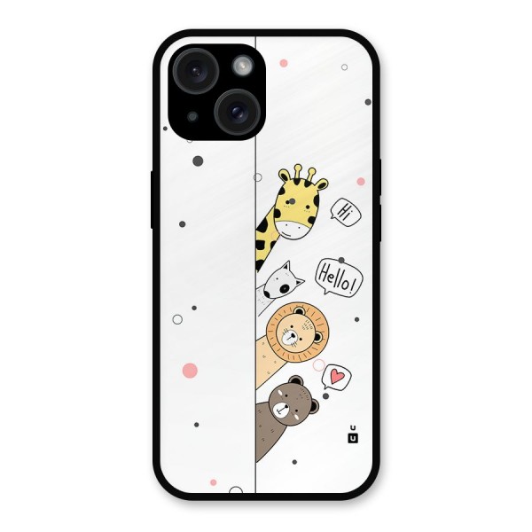 Animal Greetings Metal Back Case for iPhone 15