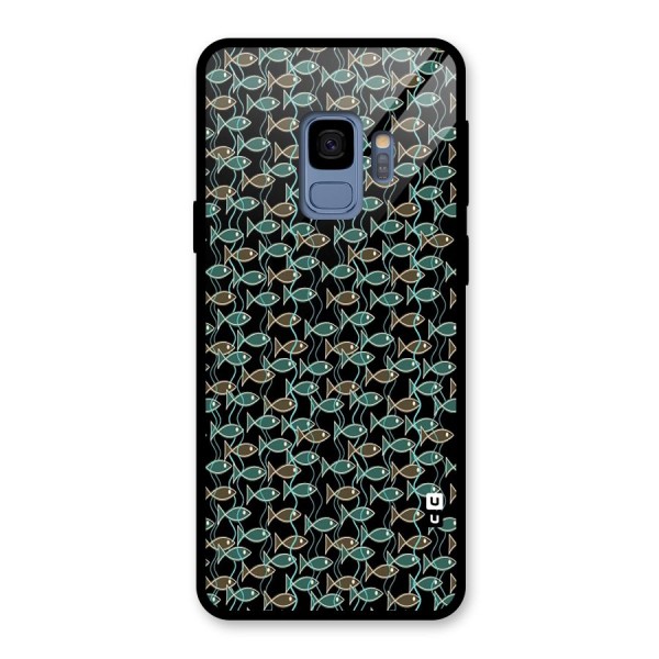 Animated Fishes Art Pattern Glass Back Case for Galaxy S9