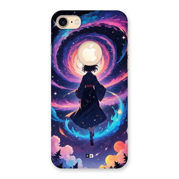 Anime Galaxy Girl Back Case for iPhone 8 Logo Cut