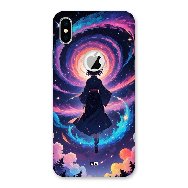 Anime Galaxy Girl Back Case for iPhone XS Logo Cut