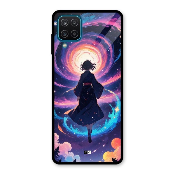 Anime Galaxy Girl Glass Back Case for Galaxy A12