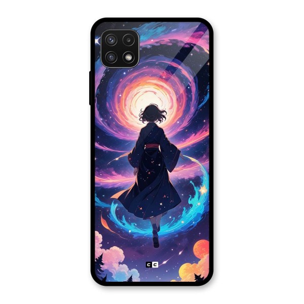 Anime Galaxy Girl Glass Back Case for Galaxy A22 5G