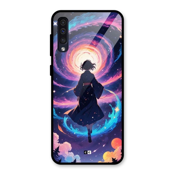 Anime Galaxy Girl Glass Back Case for Galaxy A50s