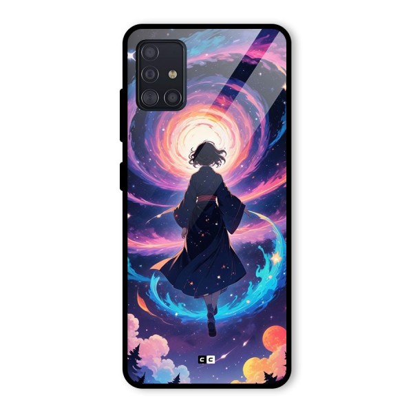 Anime Galaxy Girl Glass Back Case for Galaxy A51