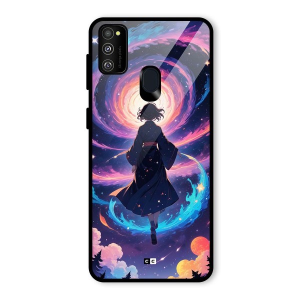 Anime Galaxy Girl Glass Back Case for Galaxy M21