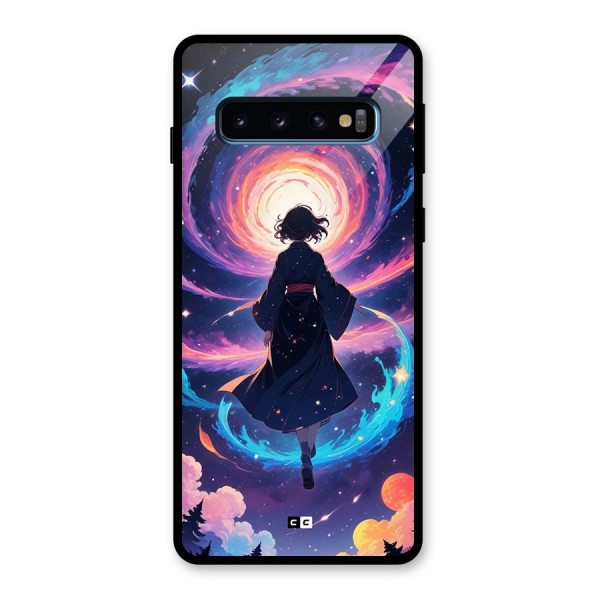 Anime Galaxy Girl Glass Back Case for Galaxy S10