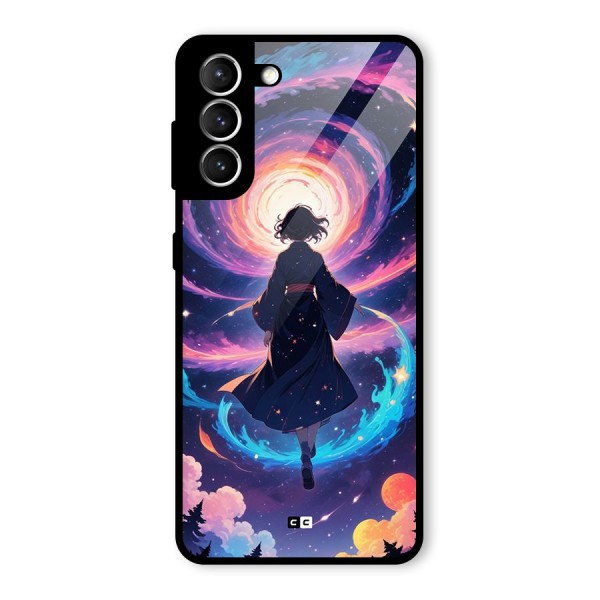 Anime Galaxy Girl Glass Back Case for Galaxy S21 5G