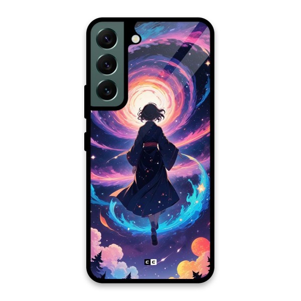 Anime Galaxy Girl Glass Back Case for Galaxy S22 5G