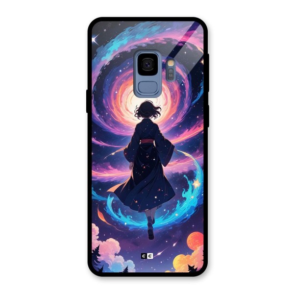 Anime Galaxy Girl Glass Back Case for Galaxy S9