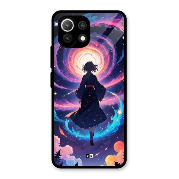 Anime Galaxy Girl Glass Back Case for Mi 11 Lite