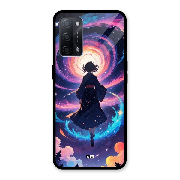 Anime Galaxy Girl Glass Back Case for Oppo A53s 5G