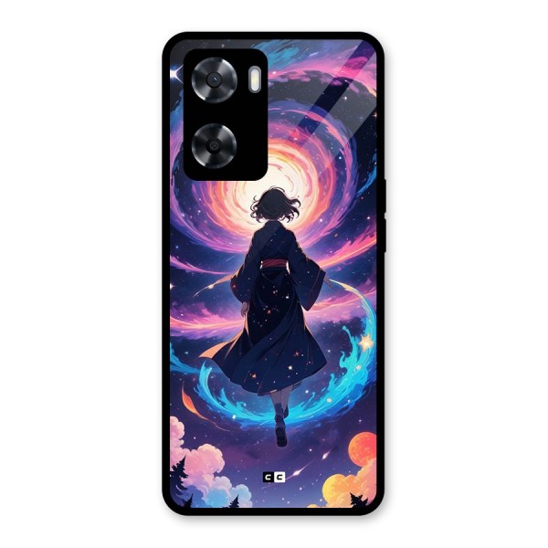 Anime Galaxy Girl Glass Back Case for Oppo A57 2022