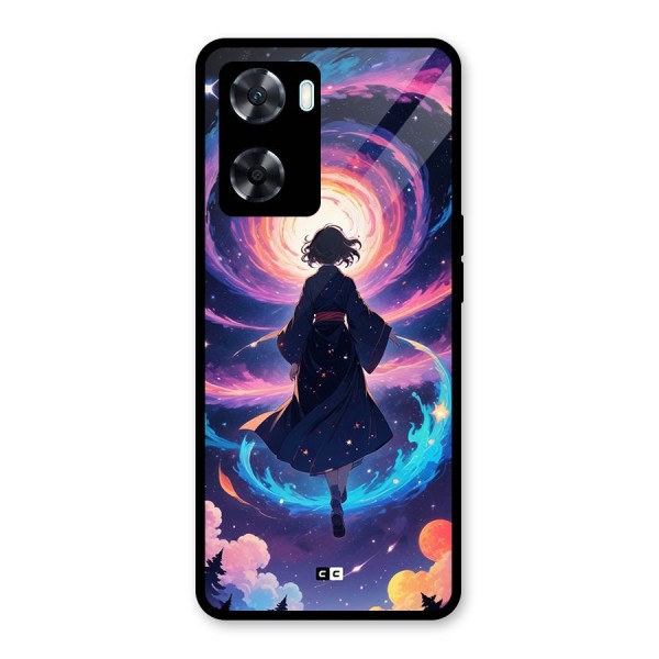 Anime Galaxy Girl Glass Back Case for Oppo A77