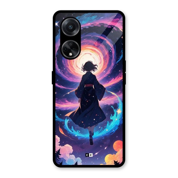 Anime Galaxy Girl Glass Back Case for Oppo F23