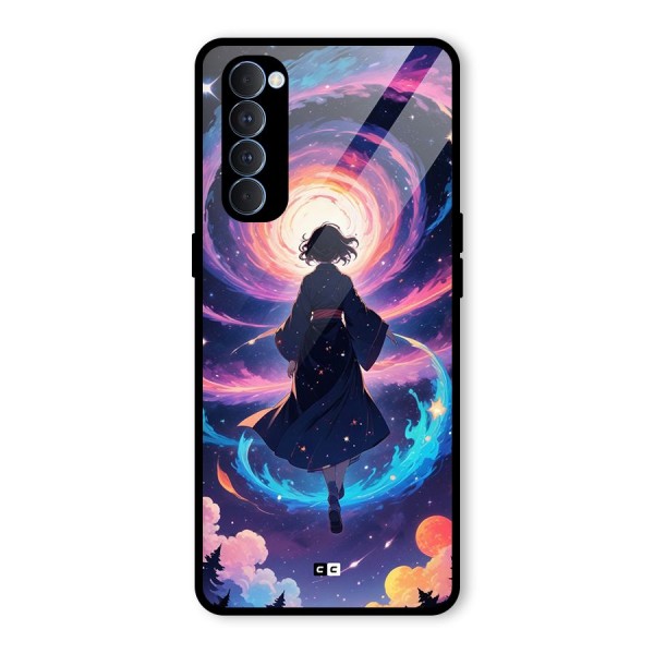 Anime Galaxy Girl Glass Back Case for Oppo Reno4 Pro