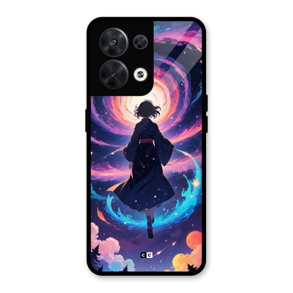 Anime Galaxy Girl Glass Back Case for Oppo Reno8 5G