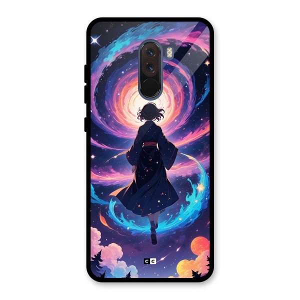 Anime Galaxy Girl Glass Back Case for Poco F1