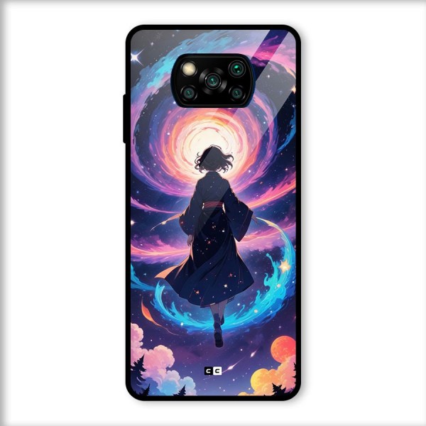 Anime Galaxy Girl Glass Back Case for Poco X3