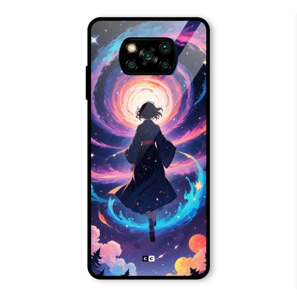 Anime Galaxy Girl Glass Back Case for Poco X3 Pro