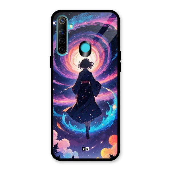 Anime Galaxy Girl Glass Back Case for Realme 5