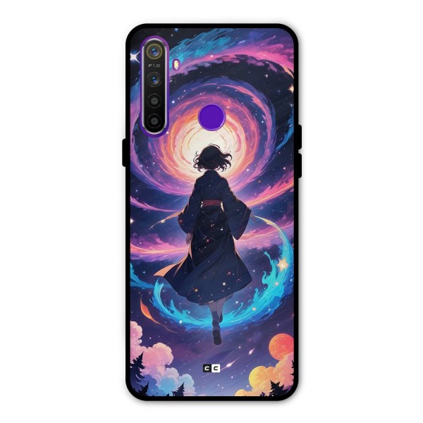 Anime Galaxy Girl Glass Back Case for Realme 5s