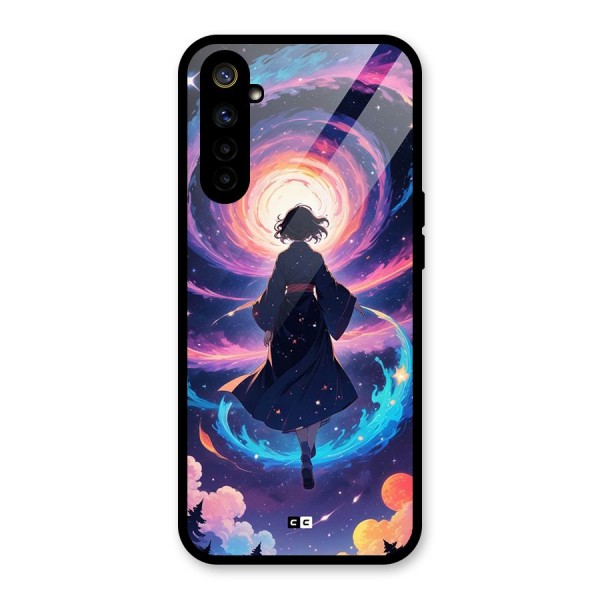 Anime Galaxy Girl Glass Back Case for Realme 6