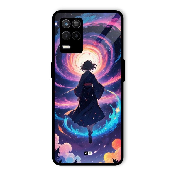 Anime Galaxy Girl Glass Back Case for Realme 8 5G