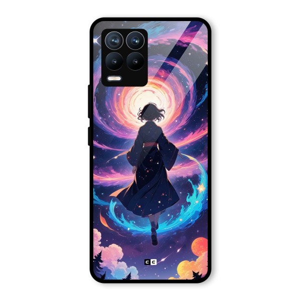 Anime Galaxy Girl Glass Back Case for Realme 8 Pro