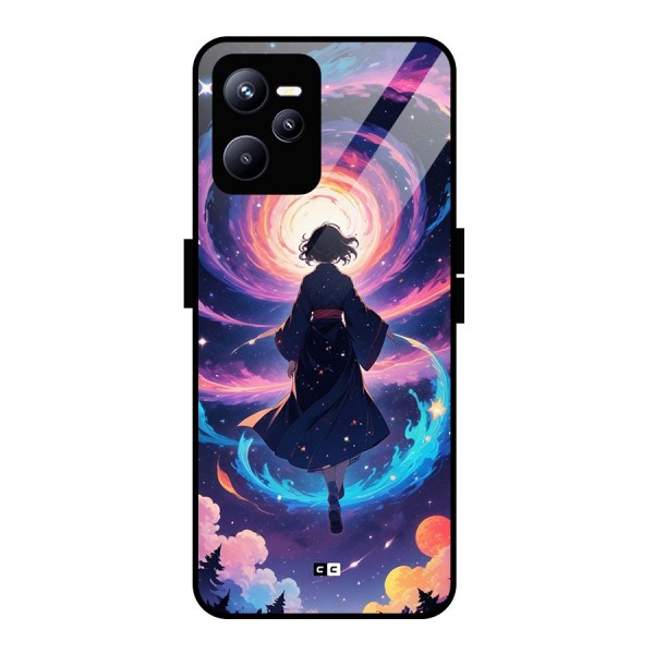 Anime Galaxy Girl Glass Back Case for Realme C35