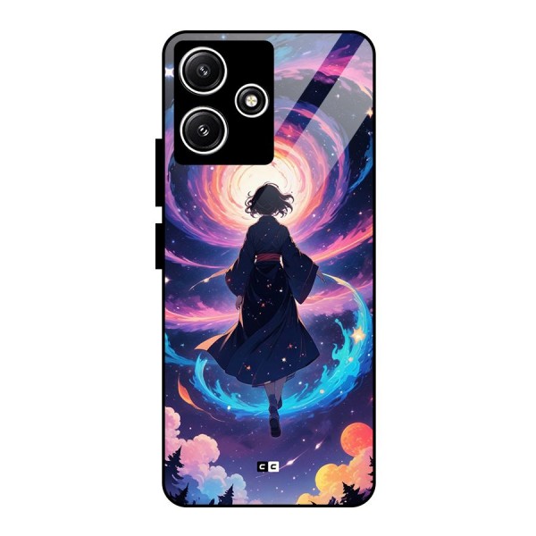 Anime Galaxy Girl Glass Back Case for Redmi 12 5G