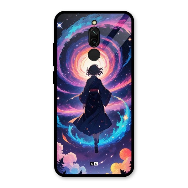 Anime Galaxy Girl Glass Back Case for Redmi 8