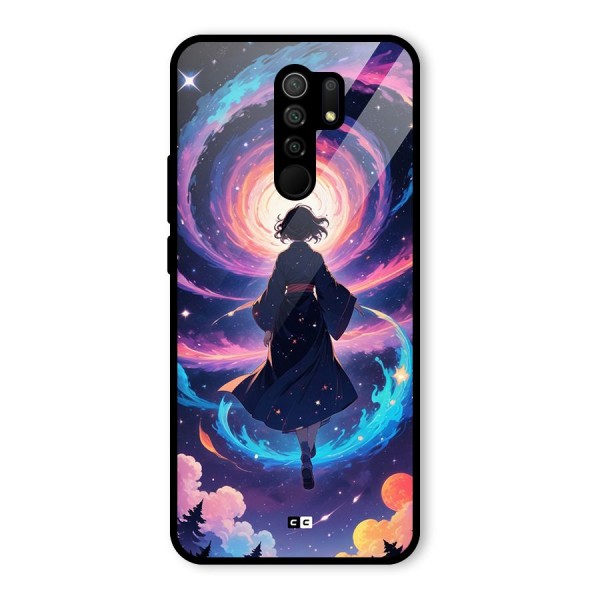 Anime Galaxy Girl Glass Back Case for Redmi 9 Prime